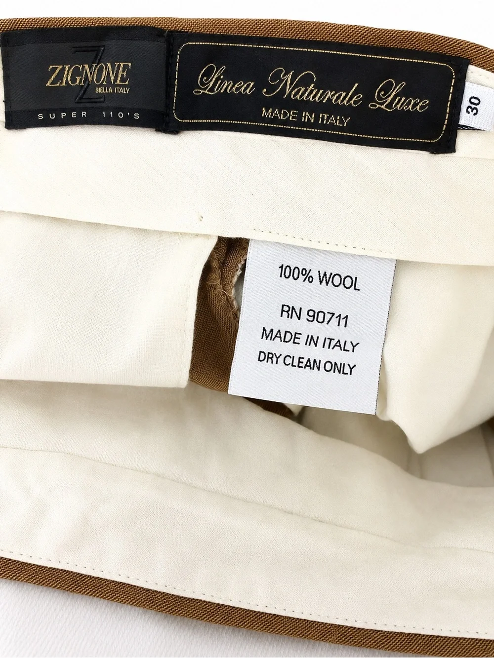 Linea Naturale Luxe Men’s 100% Wool Pleated Dress Pants Size 30 Made in Italy